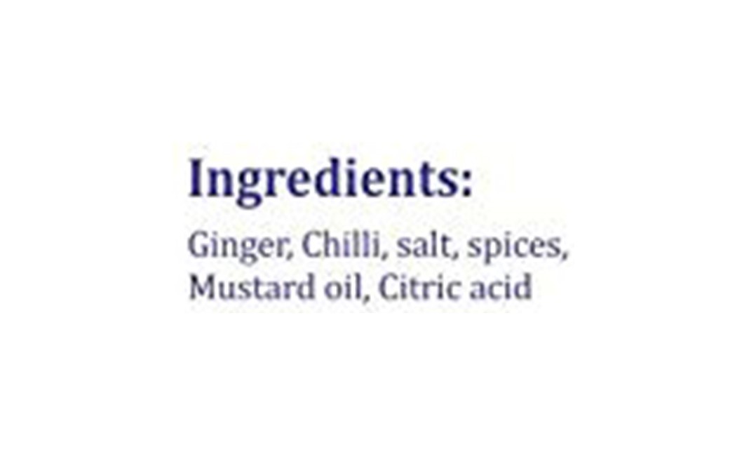 Arena Organica Ginger Chilli Pickle    Plastic Jar  200 grams